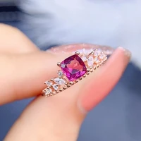 meibapj natural red garnet gemstone trendy ring for women real 925 sterling silver charm fine jewelry