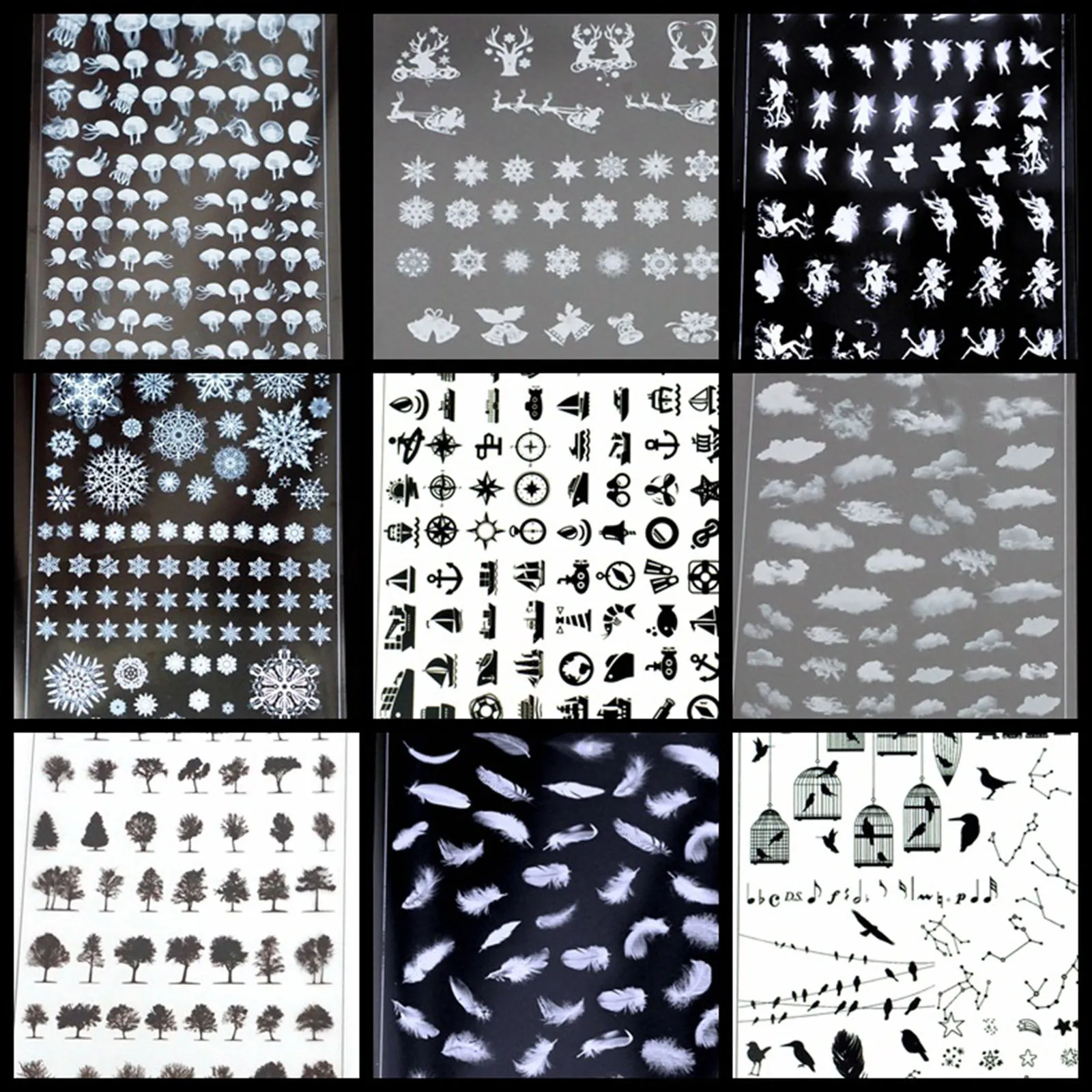 

Plastic Resin Jewelry Craft Filling Material Multicolor Feather Cat Pattern Epoxy DIY Resin Crafts UV Mold Decor 10cmx7cm,1Sheet