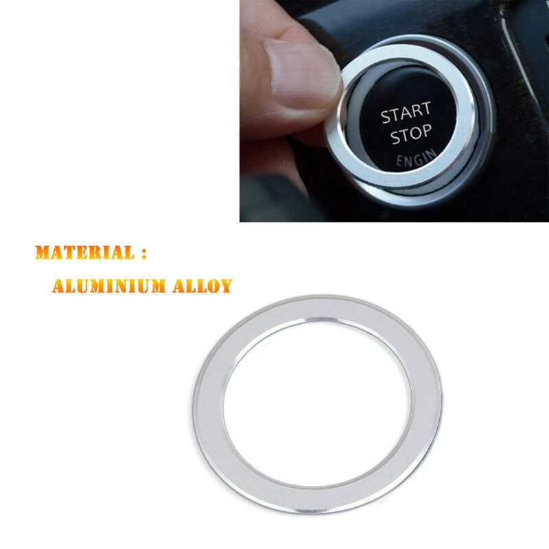 

Car Engine Start / Stop Push Button Ring Switch Decor Trim Aluminum Alloy Silver For BMW 3Series E90 318/320 325i 2006-12