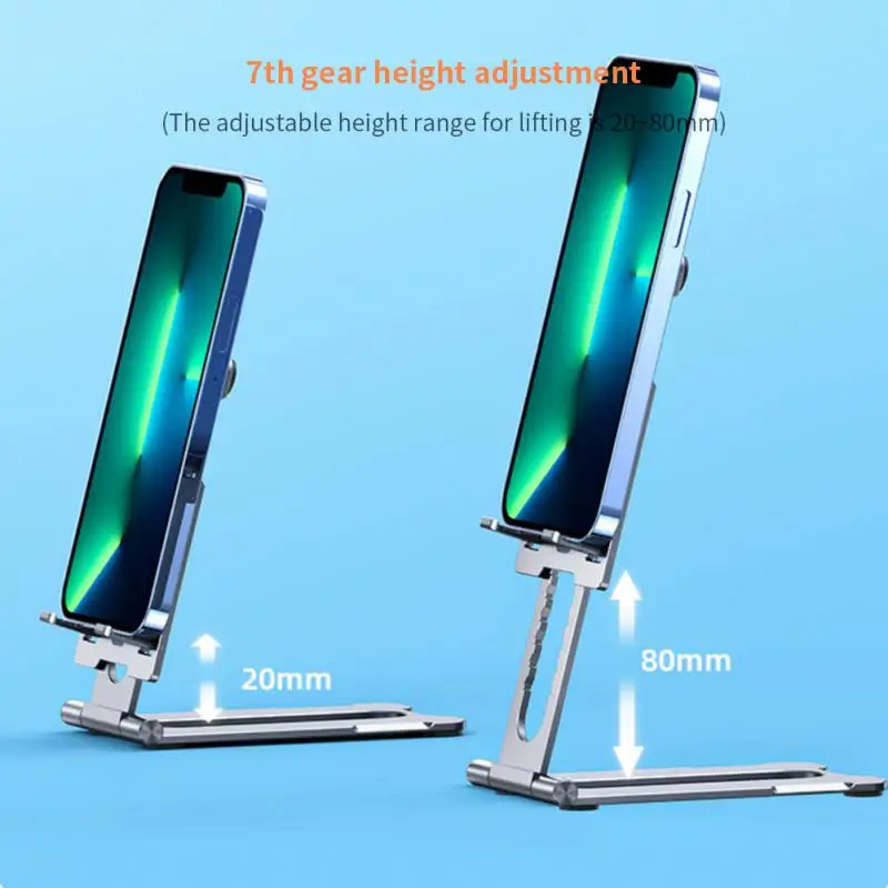RYRA Aluminum Alloy Universal Desktop Bracket For IPad Phone Within 4-12.9inch 7th gear Height Adjustable Foldable Stand Holder