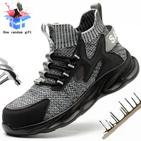 men work boots indestructible anti piercing indestructible steel toed safety shoes breathable male construction security sneaker