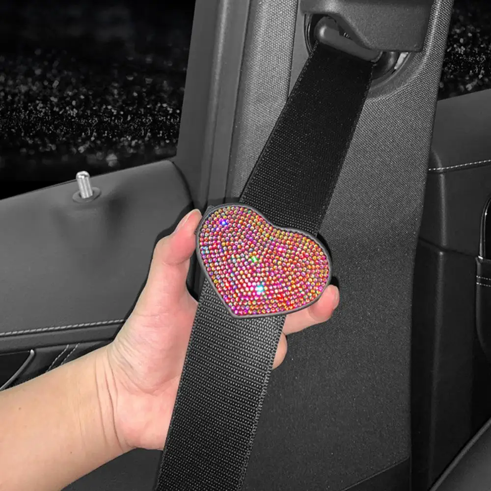 

Exquisite Design Automobile Safety Belt Adjuster Creative Crystal Seatbelt Adjuster Lovable Durable Crystal Regulator Automobile