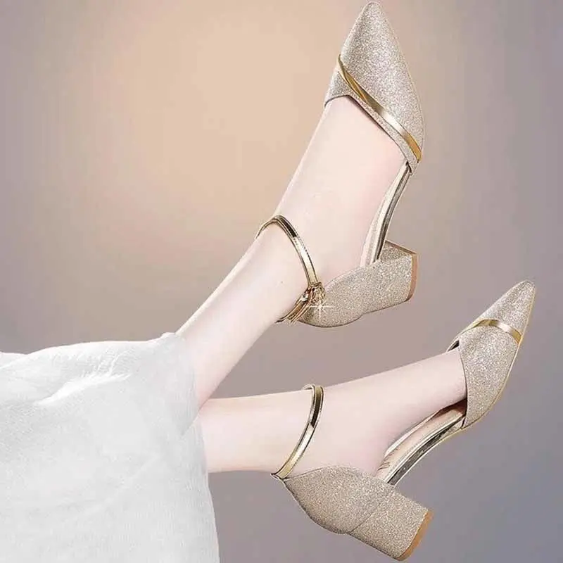 Wrap Your Toes Sandals Be All-match Hasp Middle Heel Comfortable Elegant  Shoes for Women Platform Sandals Chaussure Femme