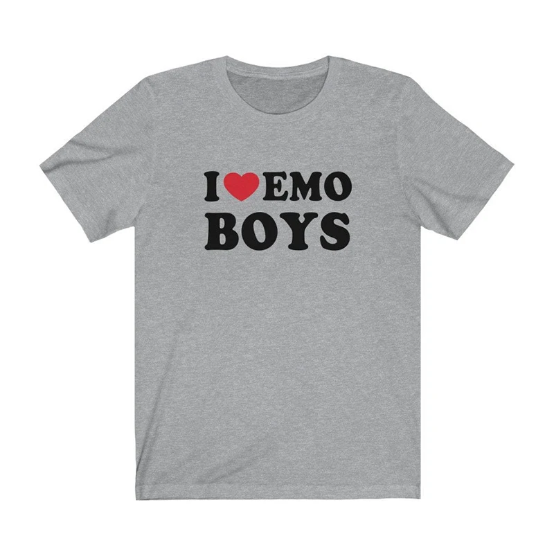Футболка с принтом I Love Emo для мальчиков и женщин топ графическим любителей музыки