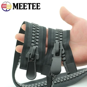 Meetee 20# Extra Large Resin Zipper Double & Single Slider Open-End Zippers for Sewing Down Jacket T