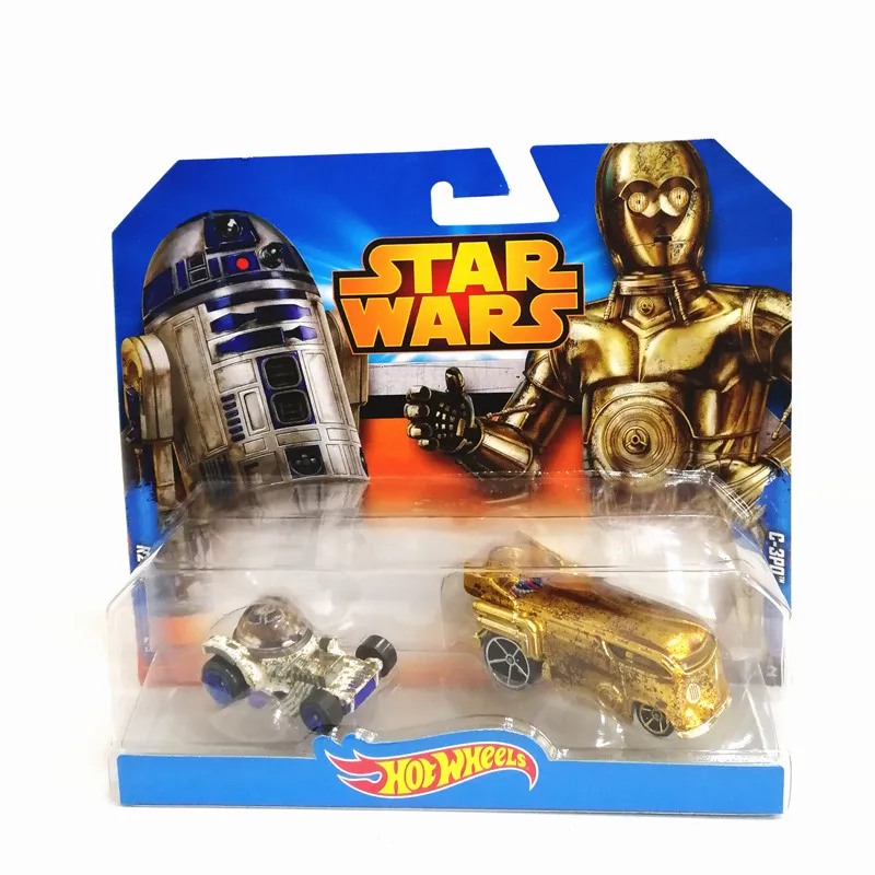 

Original Hot Wheels Star Wars Character Car Diecast 1/64 R2.D2 C-3PO Chewbacca 2 Pack Metal Car Model Toys for Boys Collection