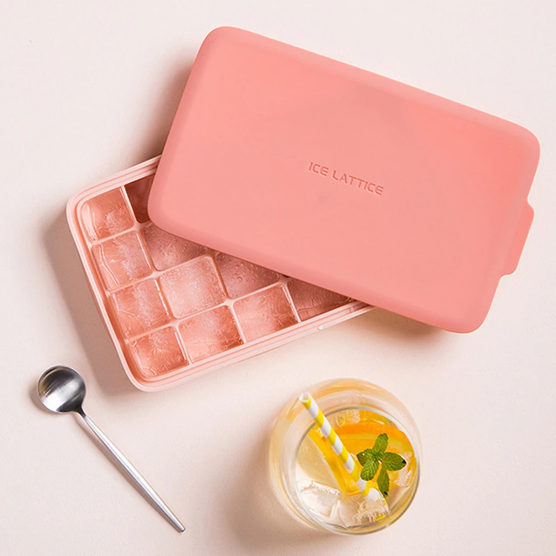 

24 Grids With Lid Silicone Ice Cube Ice Box Beverage Jelly Ice Cream Mold Ice Cube Mold Kitchen Tool