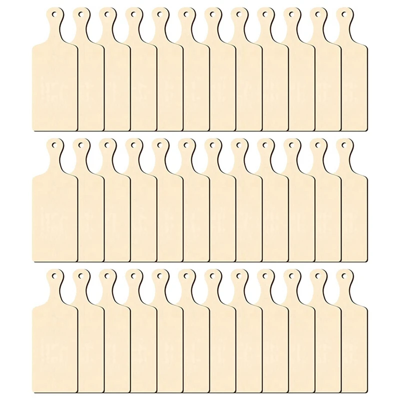 

72X искусственная деревянная ручка, необработанные деревянные Мини-доски для колбасных изделий, пустые маленькие разделочные доски