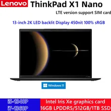 Lenovo ThinkPad X1 Nano 2023 Intel Evo Certification i5-1340p/i7-1360p 16G 512GB SSD 13-inch 2K LED Backlit keyboard LTE version