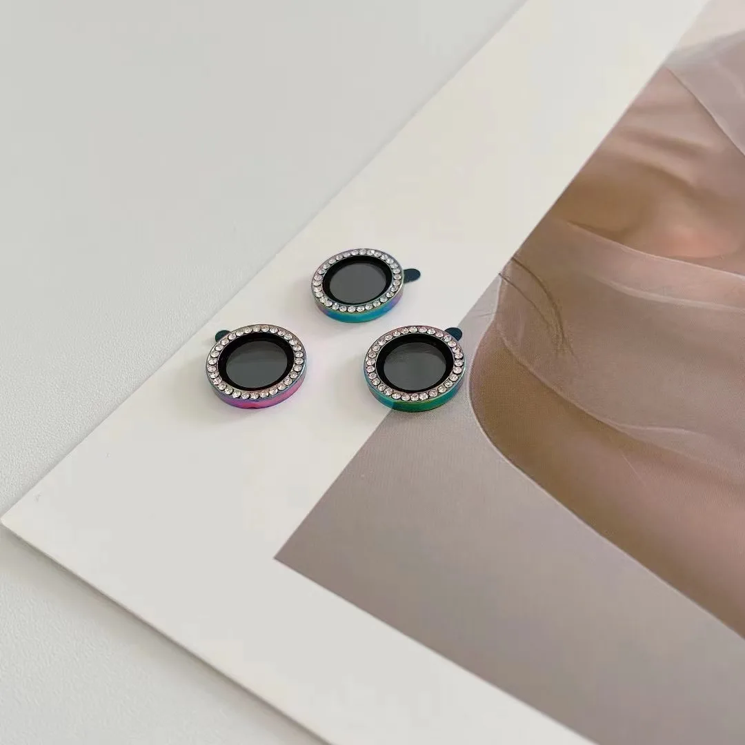 100PCS For IPhone 13 14 11 Pro Max Diamond Metal Camera Protector for IPhone 12 13 Mini Camera Protector Lens Protection Glass