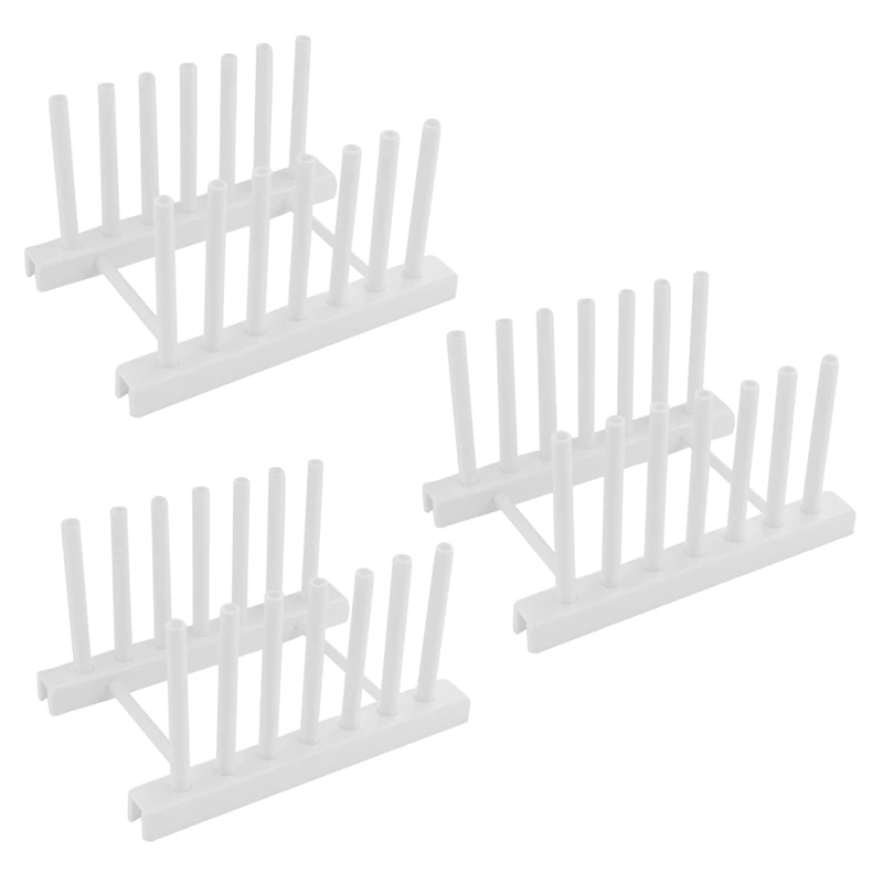 

3X Kitchen Organizer Pot Lid Rack Dish Rrain Rack Spoon Holder Shelf Cutting Board Rack Pan Cover Stand White