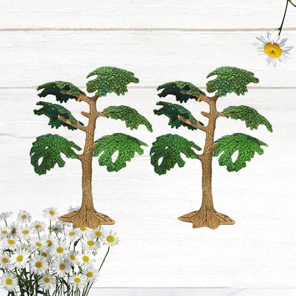 

2 шт., Миниатюрная сосна, искусственные куклы, ландшафтный пейзаж, модель поезда, бонсай, горшок