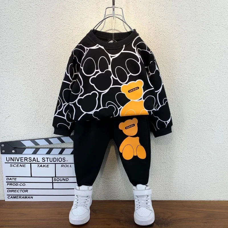 

Boys Sweater Pants Set Spring and Autumn New Children's Baby Long-sleeved Clothes 2-piece Children's Clothes Set
