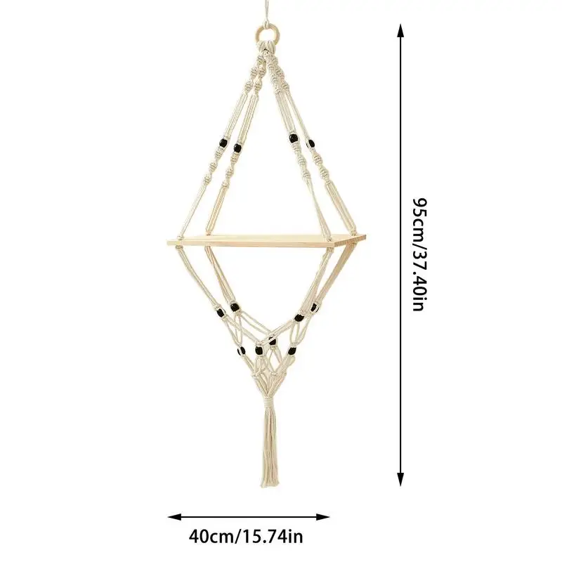 Полка-макраме плавающие полки органайзер для хранения в стиле бохо настенный