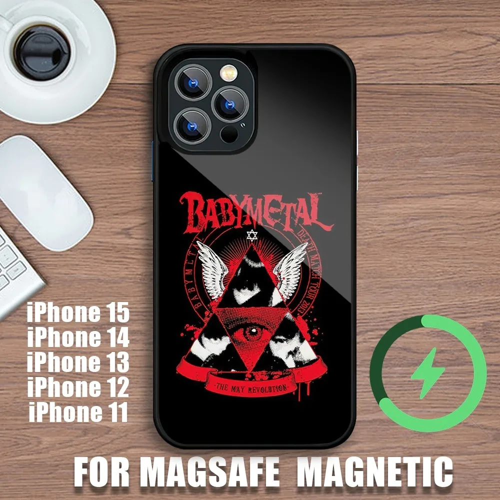 Чехол для телефона Babymetal Japanese Girl Idol iPhone 11 12 13 14 15 Plus Pro Max с зарядкой Magsafe магнитный