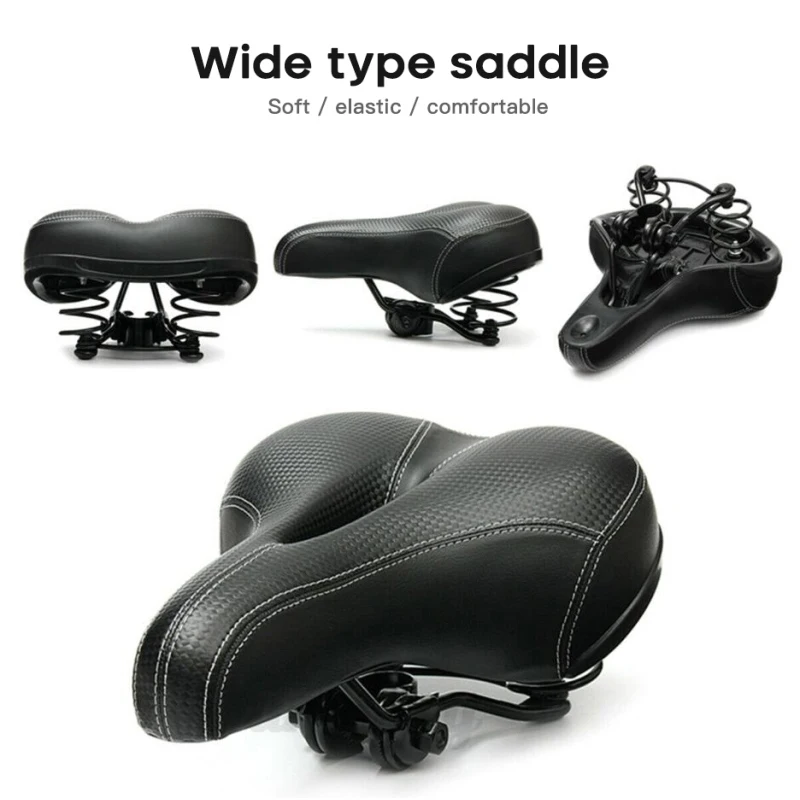

Wide Bicycle Saddle MTB Bike Seat Big Bum Soft Comfort Cushion Pads Sprung High Quality Thickened Foaming Soft Rubber