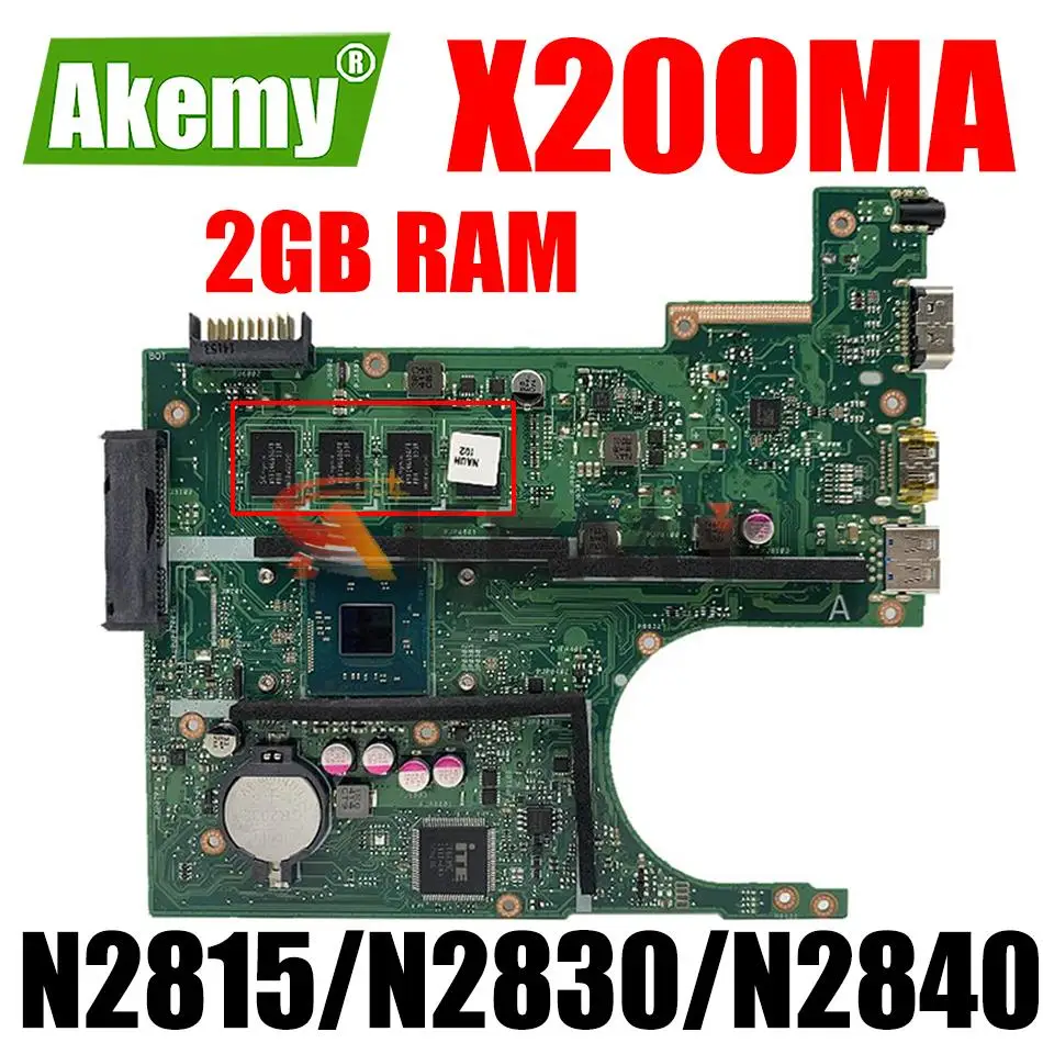 

X200MA Laptop Mainboard for ASUS X200MA F200MA X200M Notebook Motherboard N2830 N2840 N2930 N2940 N3530 N3540 CPU 2GB 4GB RAM