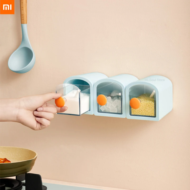 

Настенная коробка для приправ Xiaomi Youpin, комбинированные кухонные принадлежности, коробка для хранения приправ, бытовая банка для приправ