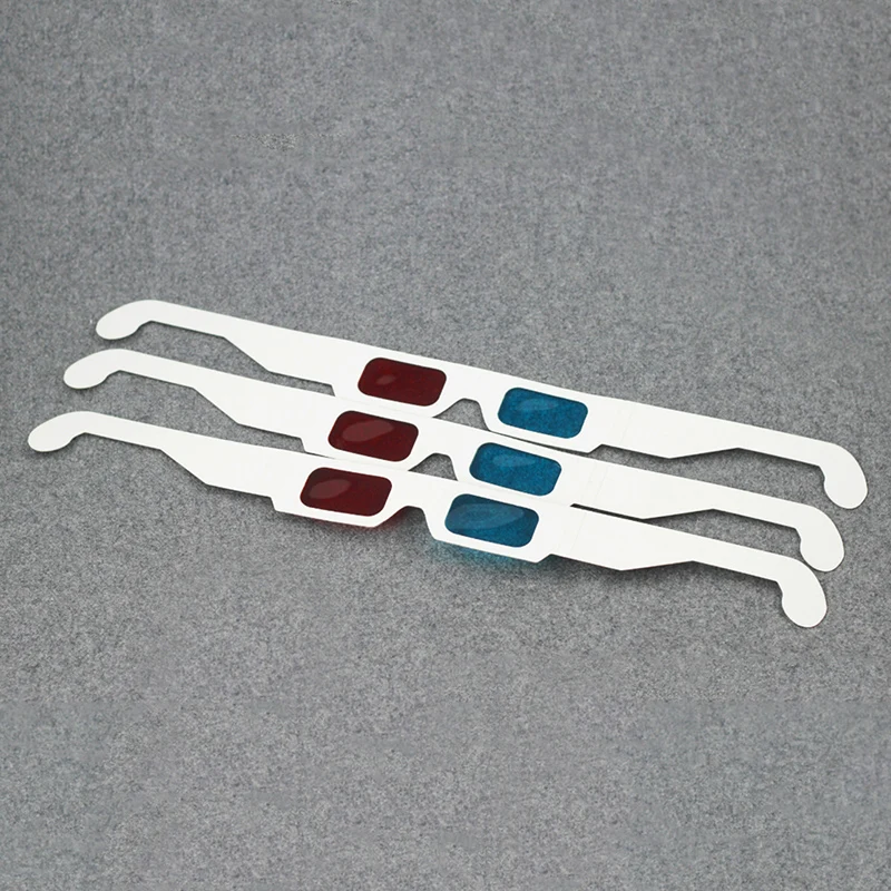 5 шт. 3D очки синие тонированные красные фильмы просмотр трехмерных бумажных