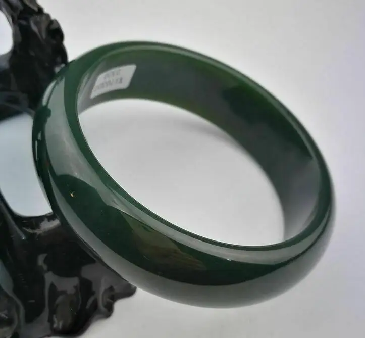 

NATURE GRADE "A "BEAUTIFUL DARK GREEN "HeTian" JADE BRACELET BANGLE