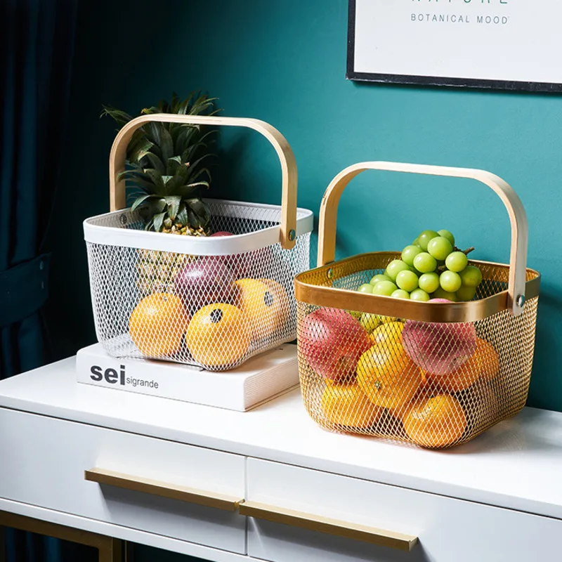 

New Snack Fruit Basket Home Living Room Light Luxury Ins Wind Coffee Table Storage Basket Large Capacity Basin Fruit Plate