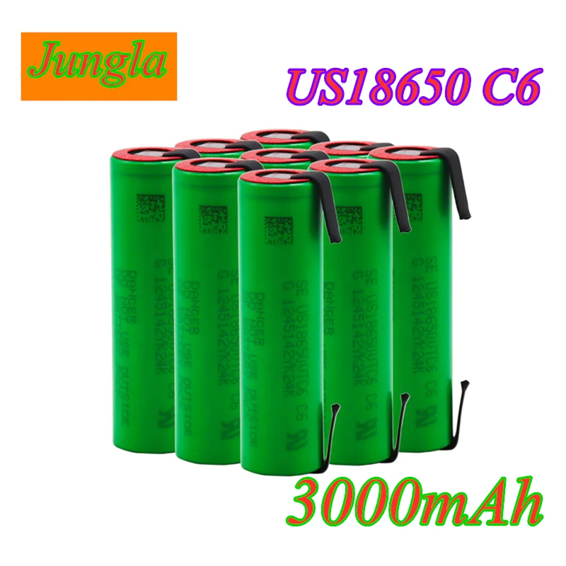 

2023 VTC6 3.7V 3000mAh 18650 Li-ion Battery 30A Discharge for US18650 VTC6 Tools e-cigarette batteries+DIY Nickel sheets