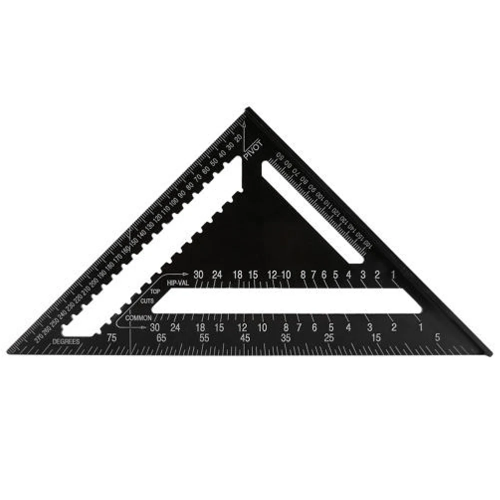 

12inch/300mm Inch Metric Aluminum Alloy Triangular Ruler Speed Square Protractor