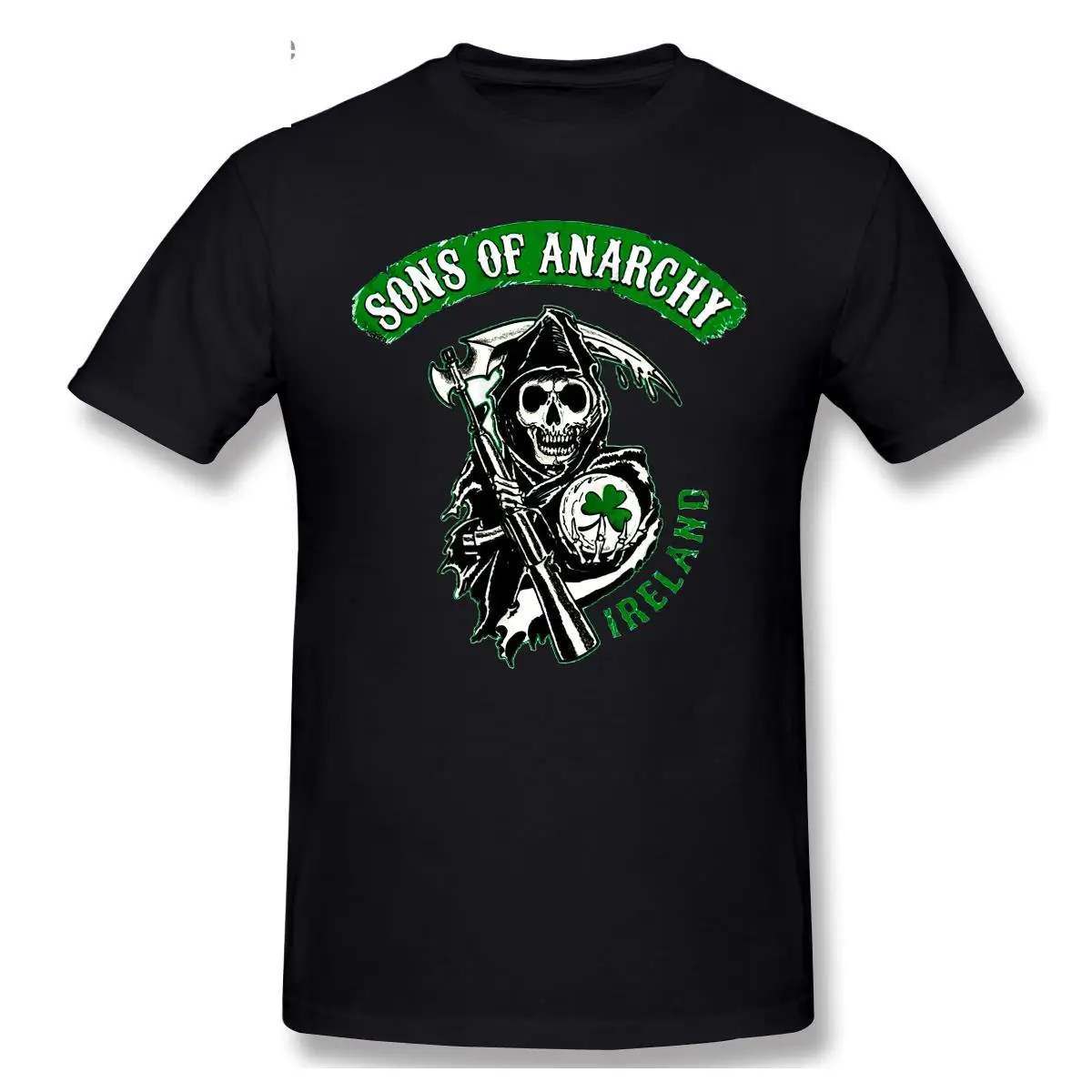 

2021 Fashion Graphic T-shirt Cartoon Anime Sons Of Anarchy Ireland Short Sleeve Casual Men O-neck 100% Cotton T shirt Top