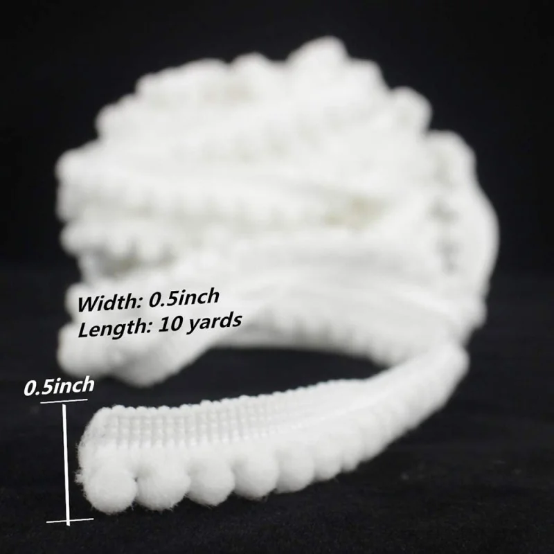 Мини-Помпоны с кружевной лентой 5/10 ярдов