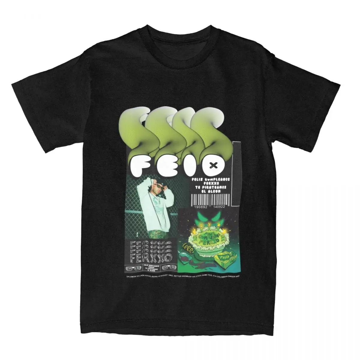 Мужская футболка Feid Ferxxo футболки для отдыха пляжные с изображением