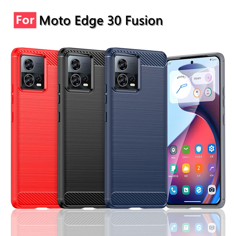

Чехол для Motorola Moto Edge 30 Fusion, чехол для Moto Edge 30 Fusion, чехлы из углеродного волокна и ТПУ, мягкий чехол для Moto Edge 30 Fusion, чехлы