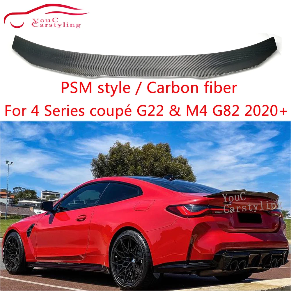 

Стильный спойлер из углеродного волокна PSM для BMW 4 серии G22 M4 G82 2020 + спойлер для крыла багажника автомобильный Стайлинг