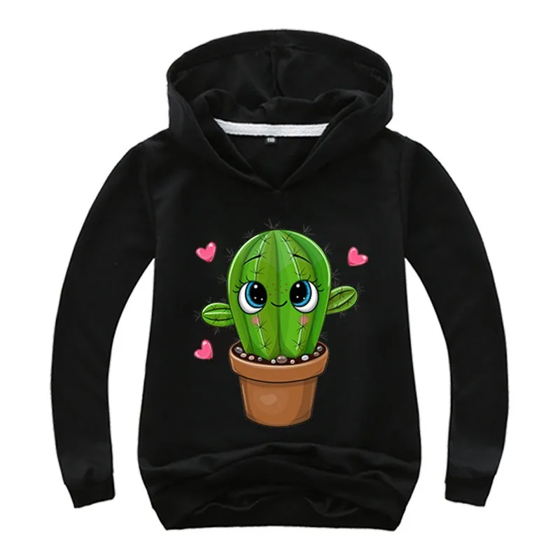 

Kids Cartoon Cactus Hoodies Baby Girls Boys Cute Sweatshirts 2-14T Children Hooded Sportswear Pullovers Fashion Fit Casual Style