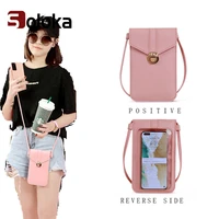 womens crossbody bag pu leather touch screen mobile phone bag mini wallet womens student retro hasp small wallet card holder