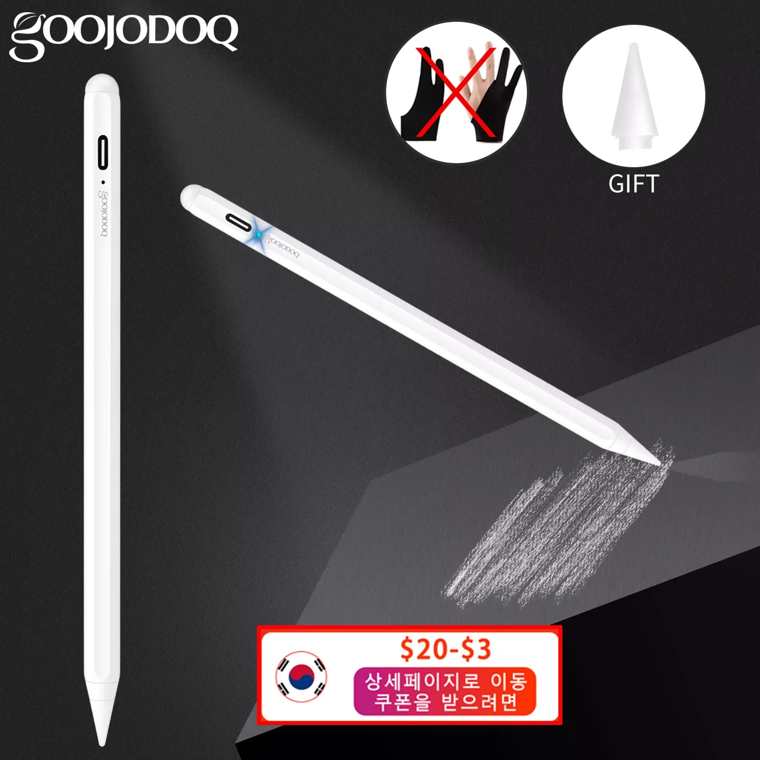 

For iPad Pencil with Palm Rejection,Stylus Pen for Apple Pencil 2 1 iPad Pen Pro 11 12.9 2021 -2018 Mini 6 Air 4 7th 8th 애플펜슬