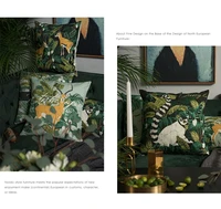 jmt madagascar jungle animal cushion cover in lush green
