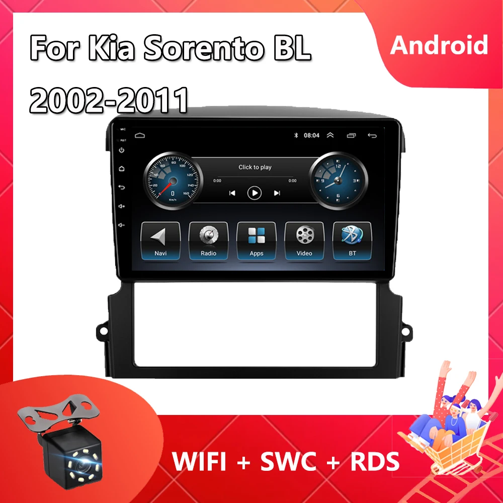 Автомагнитола на Android для Kia Sorento BL 2002-2011, мультимедийный видеоплеер с GPS-навигацией, IPS экраном, Carplay, Bluetooth, TMPS