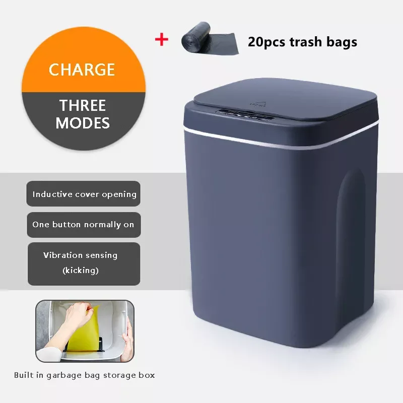 

NEW2023 16L Smart Trash Can Automatic Sensor Garbage Disposal Unit Dustbin Smart Sensor Dump For Kitchen Bathroom Home