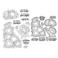2022 new sunflower sunshine blessing clear stamps set scrapbooking cutting dies background frames card craft