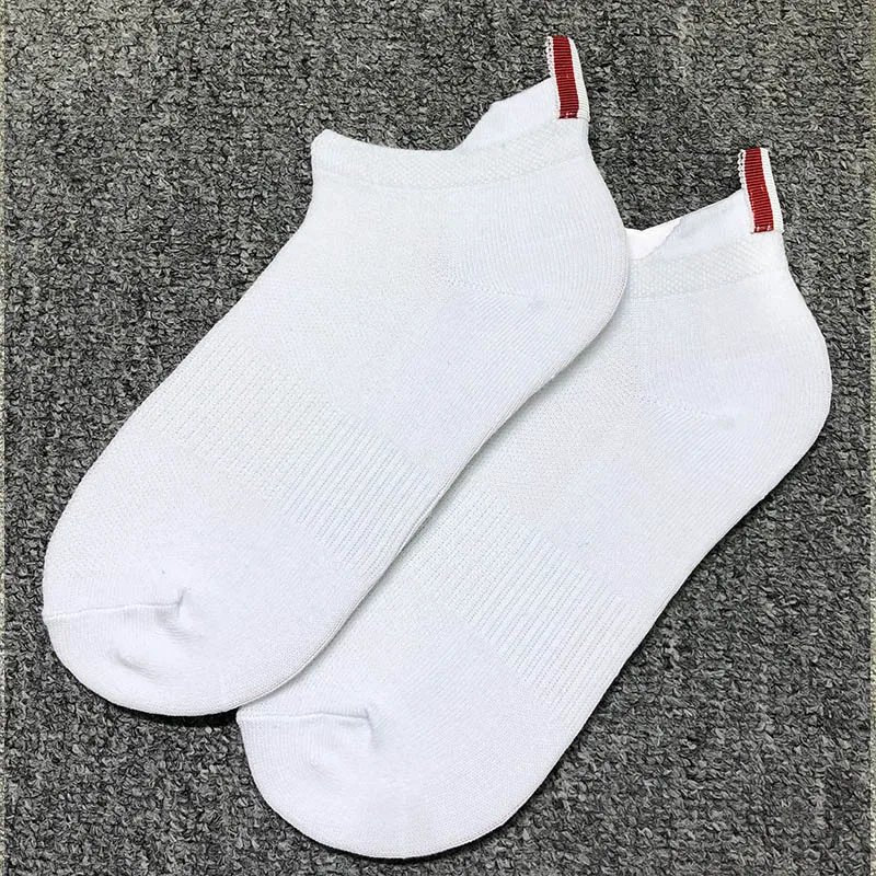 6 pairs of tb short socks solid color simple men and women short tube low socks tide brand breathable boat socks