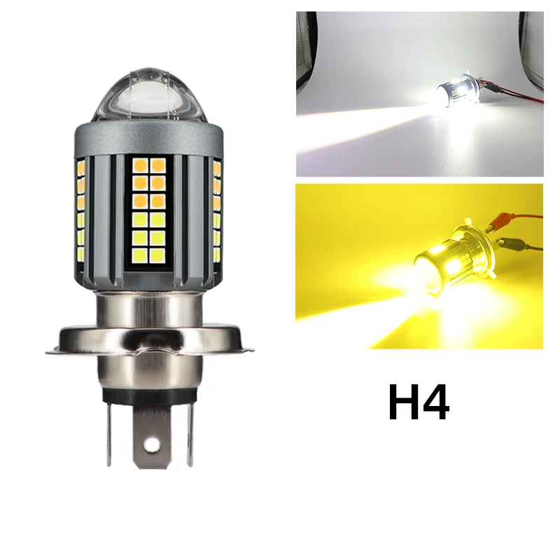 

1 шт. H4 BA20D мотоциклетные фары CSP светодиодные лампы дальнего/ближнего света супер яркие автомобильные противотуманные фары для скутера ATV 12 В-80 В