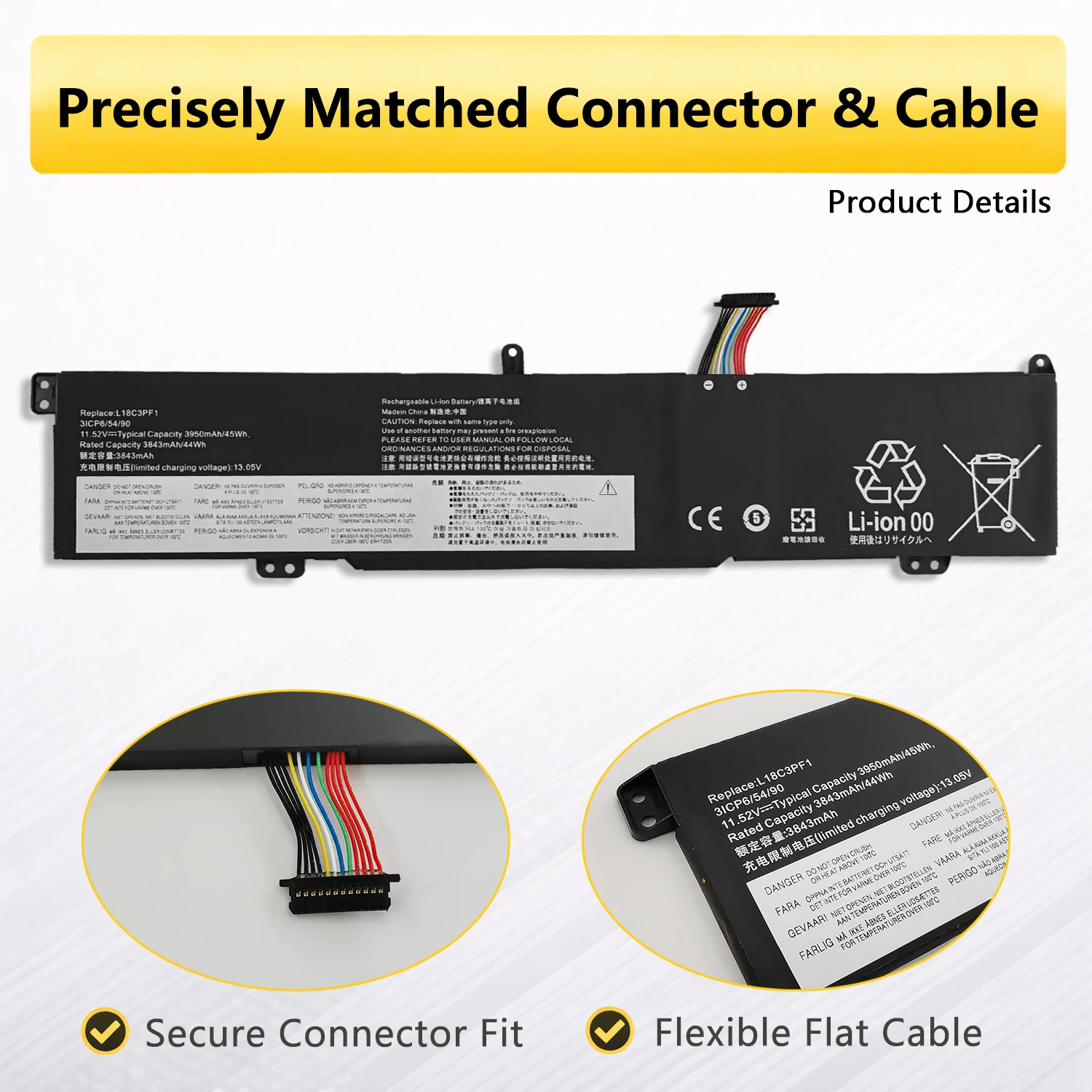 Фото Аккумулятор PowerHub L18C3PF1 L18M3PF1 для ноутбуков Lenovo Ideapad L340-15IRH L340-17IRH Gaming Series 5B10T04975 11.52V 45Wh №3