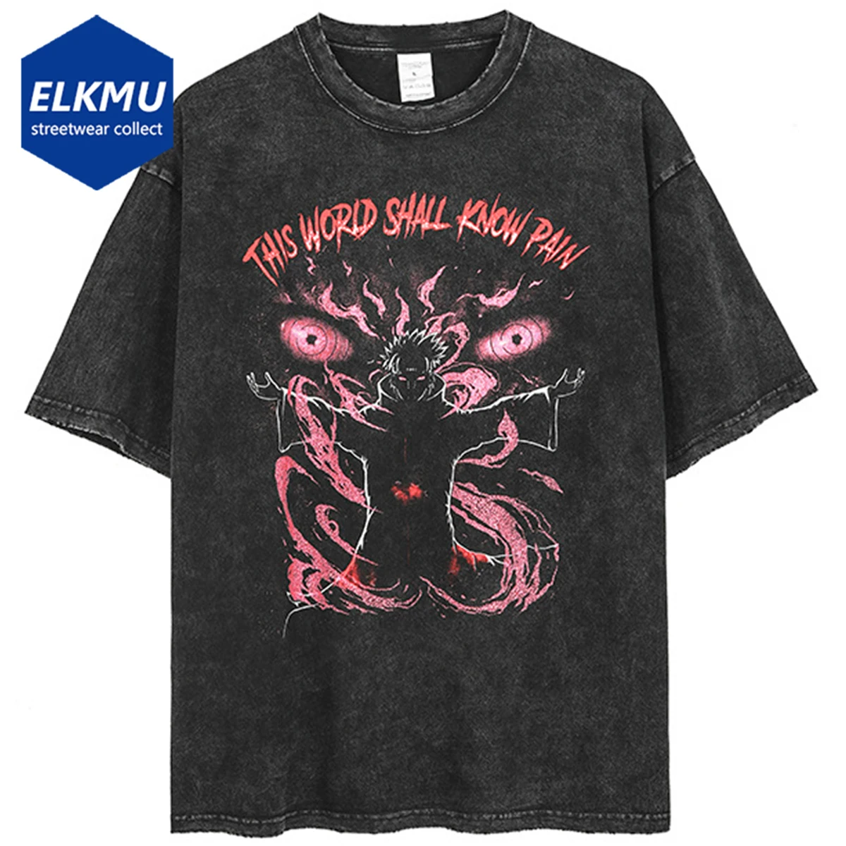 

Футболка мужская оверсайз с мультяшным принтом, уличная одежда в стиле хип-хоп, свободная хлопковая рубашка с коротким рукавом, в стиле Хара...