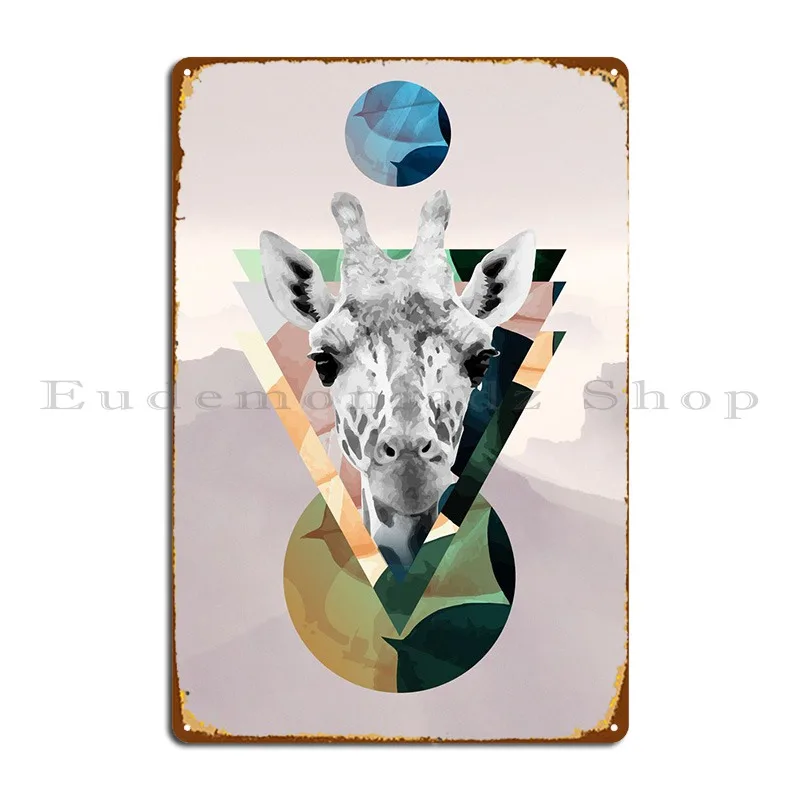 

Милый жираф, металлические знаки, стиль ретро, клубный рекламный плакат на заказ