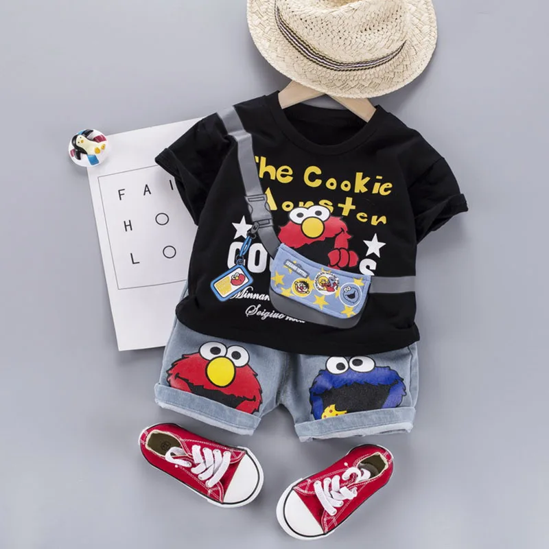 

Summer Kids Toddler Boys Clothes Suit Fashion Cute T-shirt+Shorts 2Pcs/Set Kids Cartoon Casual Clothing Infant Kids Outfit Set