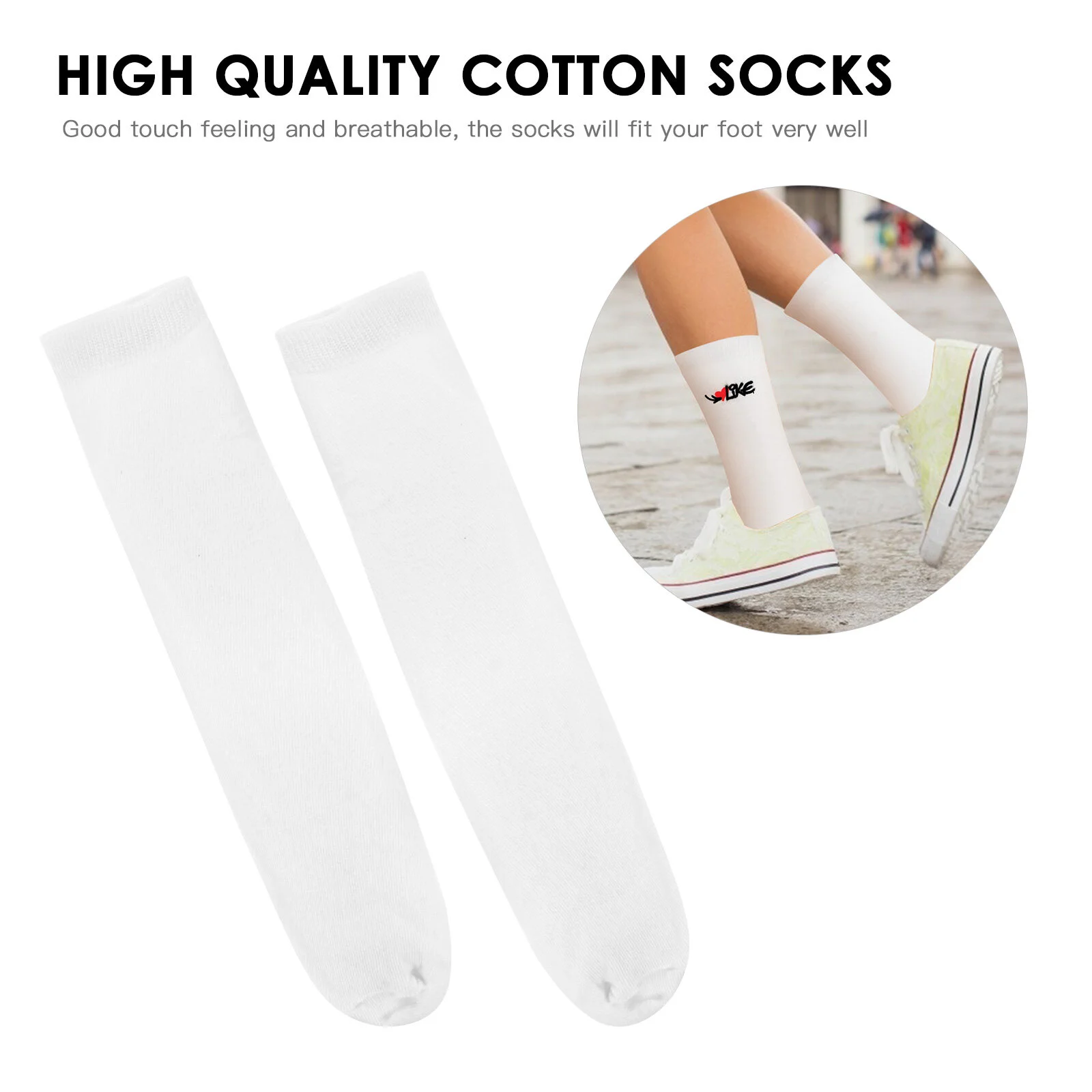 Dye Blank Socks Hot Sublimation Double-sided Printing Printable Straight DIY Elastic White