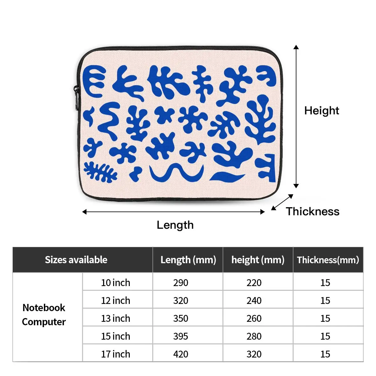 Сумка на молнии для ноутбука чехол компьютера с рисунком природных водорослей 10