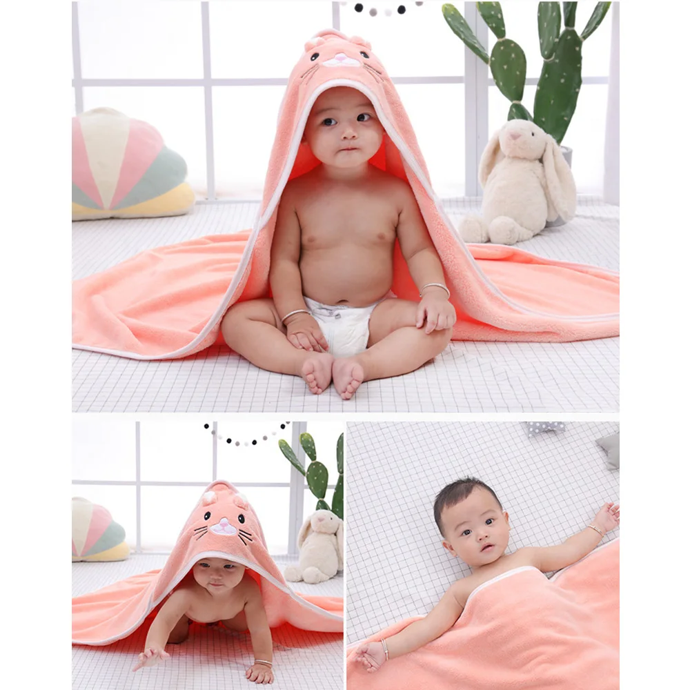 Детское банное полотенце, детское полотенце с капюшоном для новорожденных, мультяшное полотенце из кораллового флиса для младенцев, s-одеял...