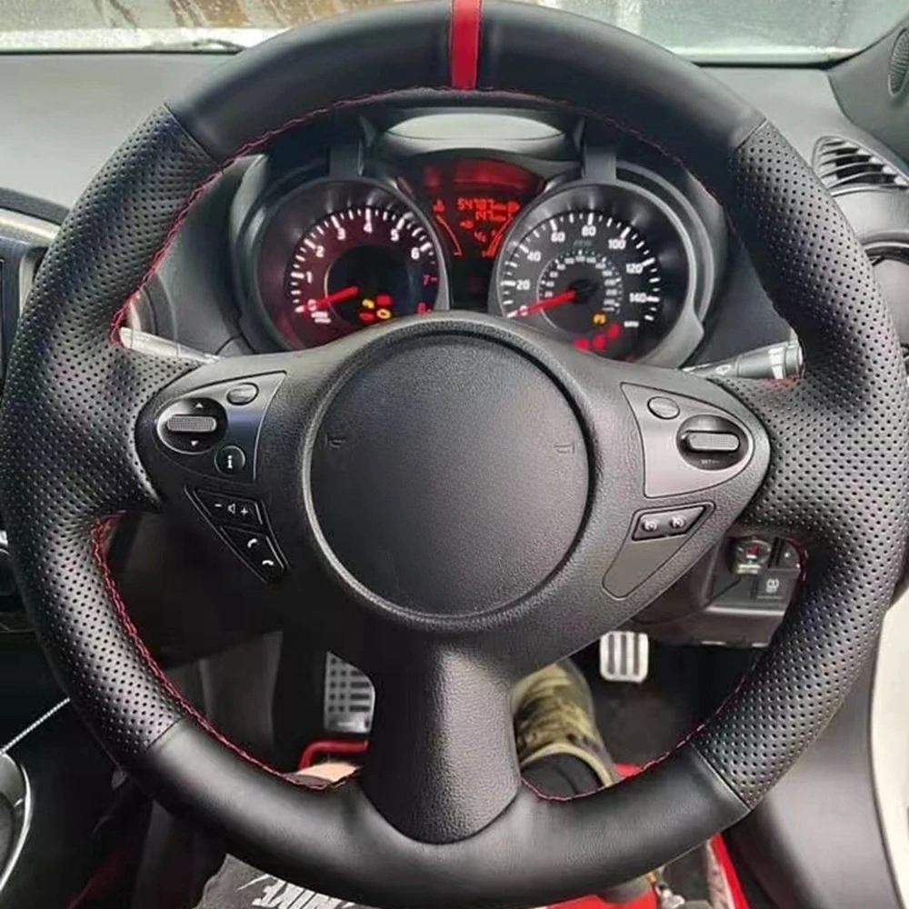 

Противоскользящий кожаный чехол на руль автомобиля для Infiniti FX FX35 FX37 FX50 QX70 Nissan Juke 370Z Note (UK) Автомобильные аксессуары