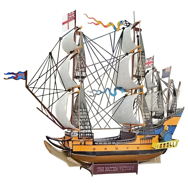 Многоцветный HMS VICTORY военный корабль 3D металлическая модель головоломки DIY ручная